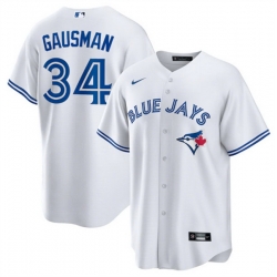 Men Toronto Blue Jays 34 Kevin Gausman White Cool Base Stitched Jersey