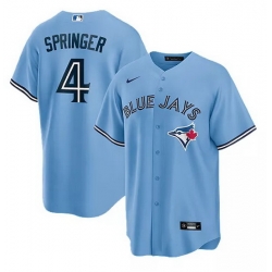 Men Toronto Blue Jays 4 George Springer Light Blue Cool Base Stitched jersey