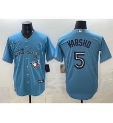 Men Toronto Blue Jays 5 Daulton Varsho Light Blue 2025 Cool Base Stitched Baseball Jersey Men Toronto Blue Jays 5 Daulton Varsho Light Blue 2025 Cool Base Stitched Baseball Jersey