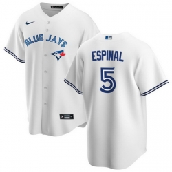 Men Toronto Blue Jays 5 Santiago Espinal White Cool Base Stitched Jersey
