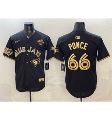Men Toronto Blue Jays 66 Cody Ponce Black Gold 2025 American League Champions Limited Stitched Baseball Jersey Men Toronto Blue Jays 66 Cody Ponce Black Gold 2025 American League Champions Limited Stitched Baseball Jersey