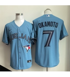 Men Toronto Blue Jays  7 Kazuma Okamoto Blue Limited Stitched Baseball Jersey