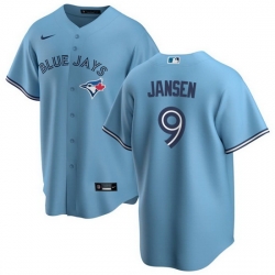 Men Toronto Blue Jays 9 Danny Jansen Light Blue Cool Base Stitched Jersey