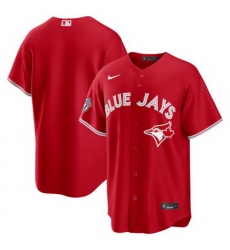 Men Toronto Blue Jays Blank Red 50 Seasons Patch Stitched Baseball Jersey