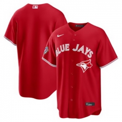 Men Toronto Blue Jays Blank Red 50 Seasons Patch Stitched Baseball Jersey