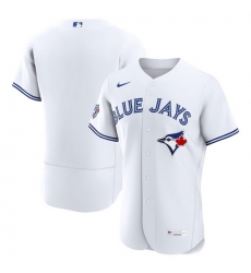 Men Toronto Blue Jays Blank White 50 Seasons Patch Stitched Baseball Jersey