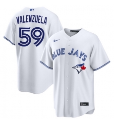 Men Toronto Blue Jays Brandon Valenzuela 59 White Home Limited Stitched Baseball Jersey