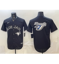 Men Toronto Blue Jays Team Big Logo Black Lights Out Limited Stitched Baseball Jersey