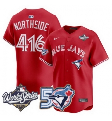 Men Women Youth Blue Jays 50th Patch 2025 World Series Red 416 Northside Stitched Jersey 