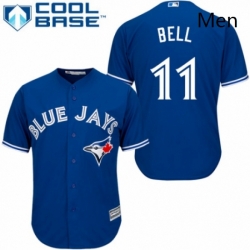 Mens Majestic Toronto Blue Jays 11 George Bell Replica Blue Alternate MLB Jersey 