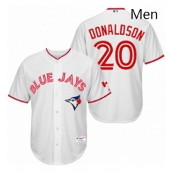 Mens Majestic Toronto Blue Jays 20 Josh Donaldson Replica White 2015 Canada Day MLB Jersey