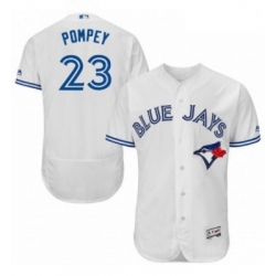 Mens Majestic Toronto Blue Jays 23 Dalton Pompey White Home Flex Base Authentic Collection MLB Jersey