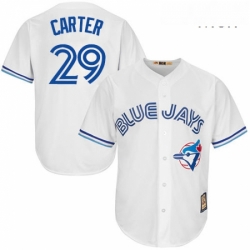 Mens Majestic Toronto Blue Jays 29 Joe Carter Authentic White Cooperstown MLB Jersey