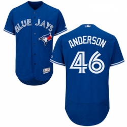 Mens Majestic Toronto Blue Jays 46 Brett Anderson Royal Blue Flexbase Authentic Collection MLB Jersey