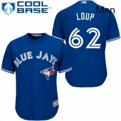 Mens Majestic Toronto Blue Jays 62 Aaron Loup Replica Blue Alternate MLB Jersey 