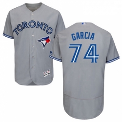 Mens Majestic Toronto Blue Jays 74 Jaime Garcia Grey Road Flex Base Authentic Collection MLB Jersey