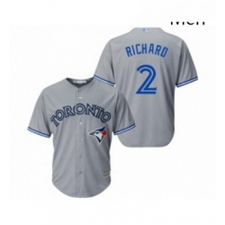 Mens Toronto Blue Jays 2 Clayton Richard Replica Grey Road Baseball Jersey 