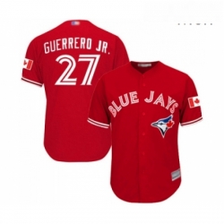 Mens Toronto Blue Jays 27 Vladimir Guerrero Jr Replica Scarlet Alternate Cool Base Baseball Jersey 