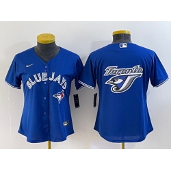 Women Toronto Blue Jays Blue Team Big Logo Stitched Baseball Jersey