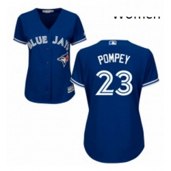 Womens Majestic Toronto Blue Jays 23 Dalton Pompey Authentic Blue Alternate MLB Jersey