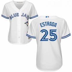 Womens Majestic Toronto Blue Jays 25 Marco Estrada Replica White Home MLB Jersey