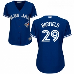 Womens Majestic Toronto Blue Jays 29 Jesse Barfield Authentic Blue Alternate MLB Jersey 