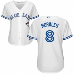 Womens Majestic Toronto Blue Jays 8 Kendrys Morales Authentic White Home MLB Jersey