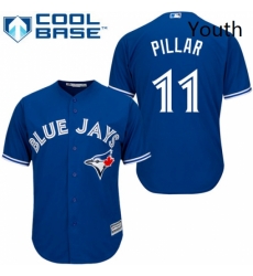 Youth Majestic Toronto Blue Jays 11 Kevin Pillar Replica Blue Alternate MLB Jersey