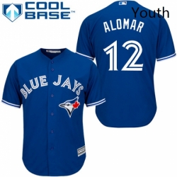 Youth Majestic Toronto Blue Jays 12 Roberto Alomar Replica Blue Alternate MLB Jersey