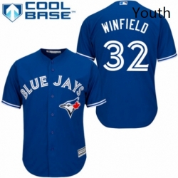 Youth Majestic Toronto Blue Jays 32 Dave Winfield Authentic Blue Alternate MLB Jersey 