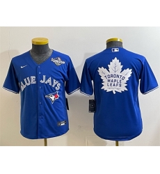 Youth Toronto Blue Jays  26 Leafs Royal 2025 World Series With White Leafs Logo Cool Base Stitched Baseball Jersey