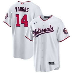 Men Washington Nationals 14 Ildemaro Vargas White Cool Base Stitched Baseball Jersey