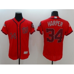 Men Washington Nationals #34 Harper Red Elite 2022 MLB Jersey