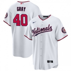 Men Washington Nationals 40 Josiah Gray White Cool Base Stitched Baseball Jersey