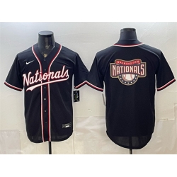 Men Washington Nationals Team Big Logo 2026 Fashion Replica Black Out Stitched Baseball Jersey