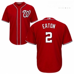 Mens Majestic Washington Nationals 2 Adam Eaton Replica Red Alternate 1 Cool Base MLB Jersey