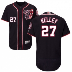 Mens Majestic Washington Nationals 27 Shawn Kelley Navy Blue Alternate Flex Base Authentic Collection MLB Jersey