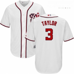 Mens Majestic Washington Nationals 3 Michael Taylor Replica White Home Cool Base MLB Jersey