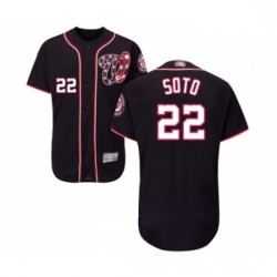 Mens Washington Nationals 22 Juan Soto Navy Blue Alternate Flex Base Authentic Collection Baseball Jersey