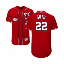 Mens Washington Nationals 22 Juan Soto Red Alternate Flex Base Authentic Collection Baseball Jersey