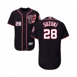 Mens Washington Nationals 28 Kurt Suzuki Navy Blue Alternate Flex Base Authentic Collection Baseball Jersey