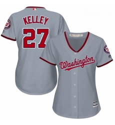 Womens Majestic Washington Nationals 27 Shawn Kelley Authentic Grey Road Cool Base MLB Jersey