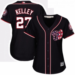 Womens Majestic Washington Nationals 27 Shawn Kelley Replica Navy Blue Alternate 2 Cool Base MLB Jersey