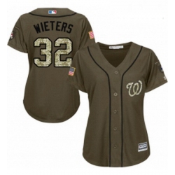 Womens Majestic Washington Nationals 32 Matt Wieters Authentic Green Salute to Service MLB Jersey