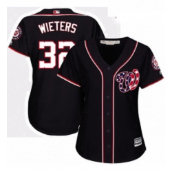 Womens Majestic Washington Nationals 32 Matt Wieters Authentic Navy Blue Alternate 2 Cool Base MLB Jersey