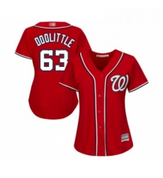 Womens Washington Nationals 63 Sean Doolittle Replica Red Alternate 1 Cool Base Baseball Jersey 