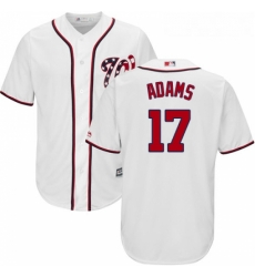 Youth Majestic Washington Nationals 17 Matt Adams Authentic White Home Cool Base MLB Jersey 