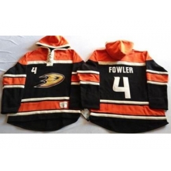 Anaheim Ducks 4 Cam Fowler Black Sawyer Hooded Sweatshirt Stitched NHL Jersey