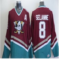 Anaheim Ducks #8 Teemu Selanne Red CCM Throwback Stitched NHL Jersey