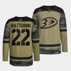Men Anaheim Ducks 22 Kevin Shattenkirk 2022 Camo Military Appreciation Night Stitched jersey